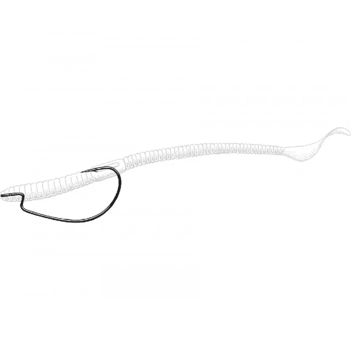 Гачки Owner J-Light Worm Hook 5109 (B-94) №2/0 Black chrome