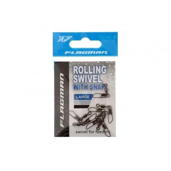 Застежка с вертлюгом Flagman Rolling Swivel With Snap Black Matt S