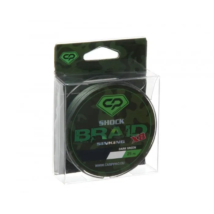 Шок-лідер Carp Pro Shock Braid PE X8 0.16мм 50м Dark Green