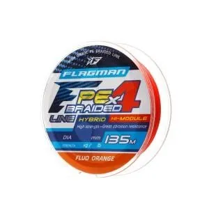 Шнур Flagman PE Hybrid F4 FluoOrange 135м 0.12мм