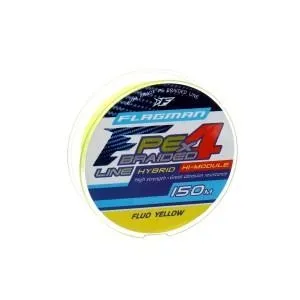 Шнур Flagman PE Hybrid F4 150м Fluo Yellow 0.12мм