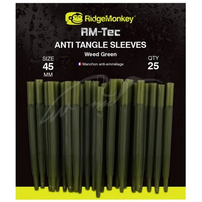 Протизакручувач RidgeMonkey RM-Tec Anti Tangle Sleeves Long (25шт/уп) к:weed green