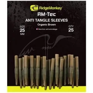 Противозакручиватель RidgeMonkey RM-Tec Anti Tangle Sleeves Short (25шт/уп) ц:organic brown