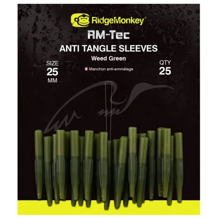Противозакручиватель RidgeMonkey RM-Tec Anti Tangle Sleeves Short (25шт/уп) ц:weed green