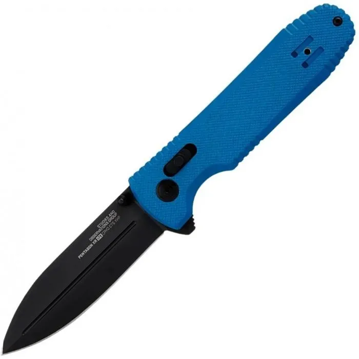 Нож складной SOG Pentagon XR LTE (TiNi) Blue, цвет Голубой