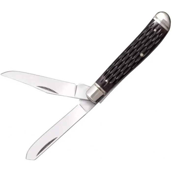 Нож складной Cold Steel Mini Trapper (Satin) Jigged Bone, цвет Черный