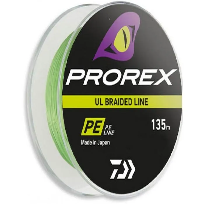 Шнур Daiwa Prorex Ul Finesse Braid x8 Chartreuse (135 м) цв. Салатовый, 0.128 мм