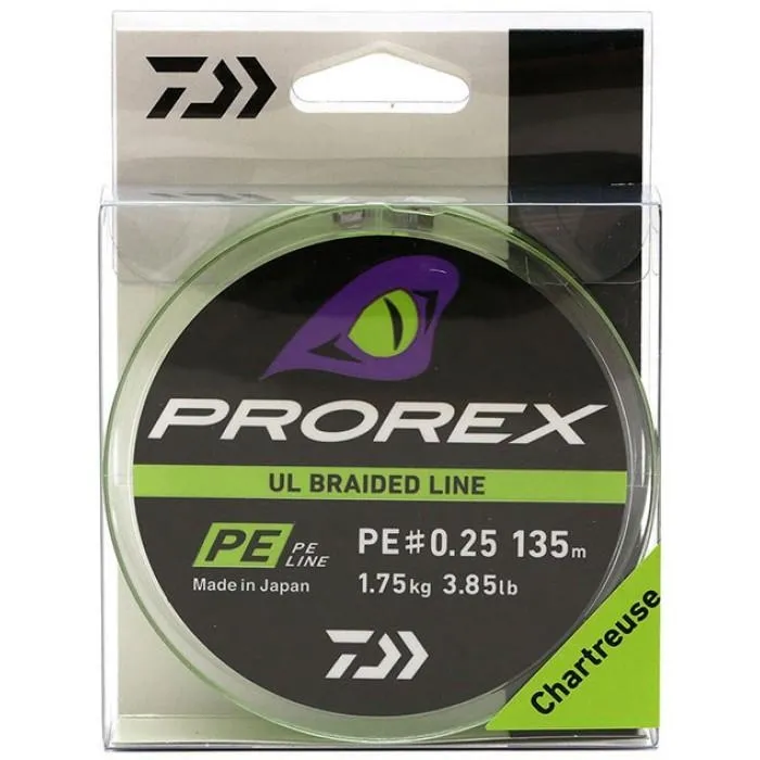 Шнур Daiwa Prorex Ul Finesse Braid x8 Chartreuse (135 м) цв. Салатовый, 0.128 мм