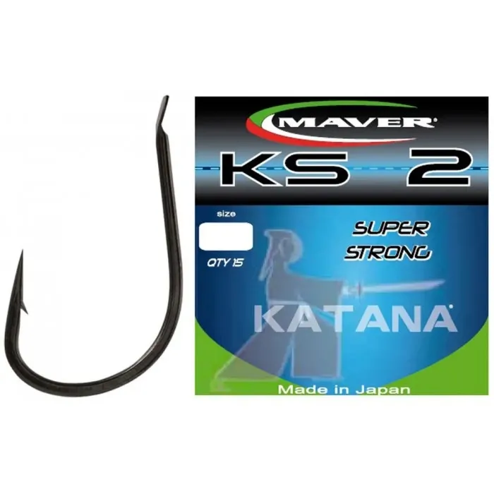Гачок Maver Katana KS02A з лопаткою (15 шт) цв. Чорний нікель, номер 12