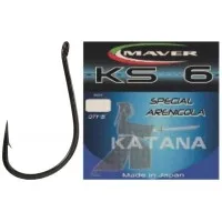 Крючок Maver Katana KS06A с колечком (15 шт) цв. Черный никель, номер 11