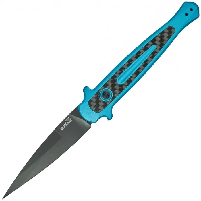 Ніж складаний Kershaw Launch 8 (Black PVD) ручка Блакитна