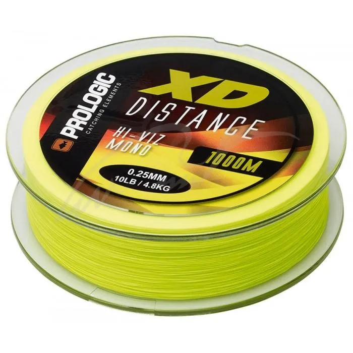 Волосінь Prologic XD Distance Mono Hi-Viz Yellow (1000 м) цв. Жовтий, 0.25 мм