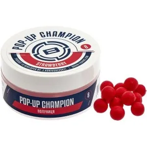 Бойлы Brain Champion Pop-Up (34 гр) 10 мм, Strawberry (клубника)