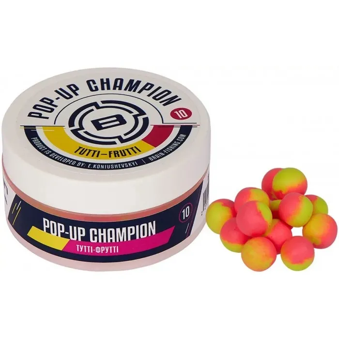 Бойлы Brain Champion Pop-Up (34 гр) 12 мм, Tutti-Frutti (тутти фрутти)