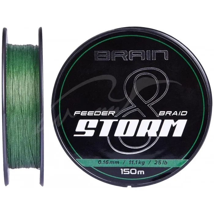 Шнур Brain Storm x8 (150 м) green цв. Зеленый, 0.12 мм