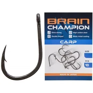 Крючок Brain Champion Carp (цв. черный никель) 10 шт/уп, номер 08