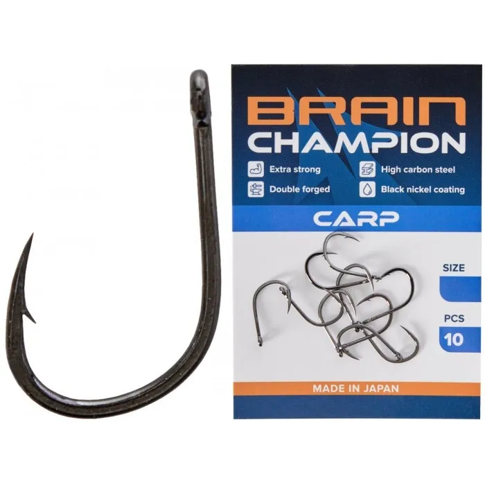 Гачок Brain Champion Carp (цв. чорний нікель) 10 шт/уп, номер 08