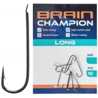 Крючок Brain Champion Long (цв. никель) 10 шт/уп, номер 08