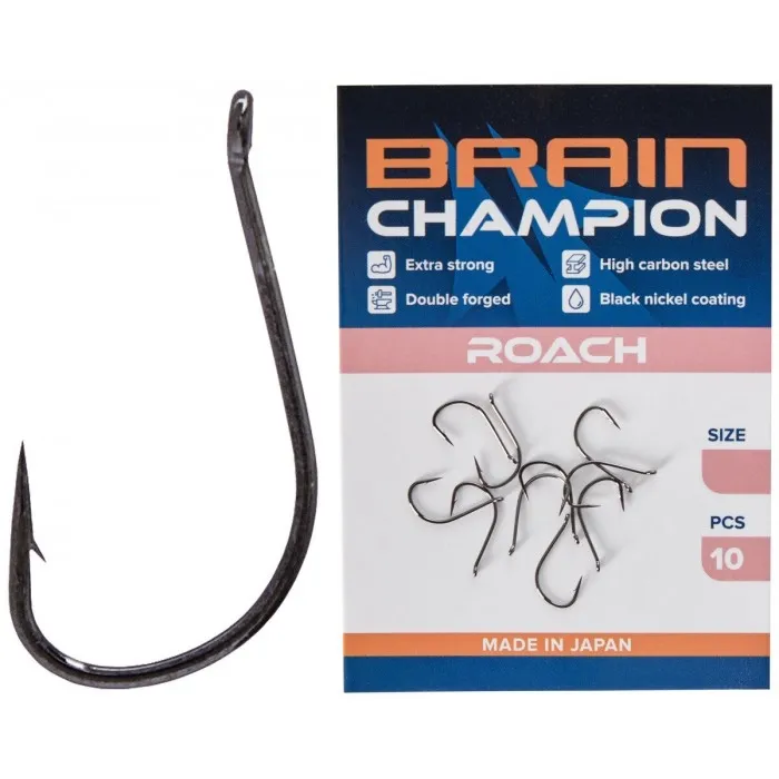 Крючок Brain Champion Roach (цв. черный никель) 10 шт/уп, номер 08