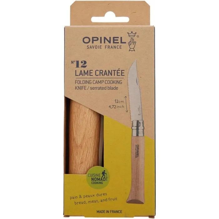 Нож складной Opinel номер 12 VRI Serrated (Satin) цвет Коричневый