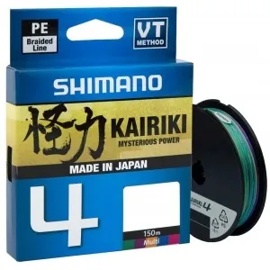 Шнур Shimano Kairiki 4 PE (150 м) Multi Colour, цв. Мультиколор, 0.06 мм