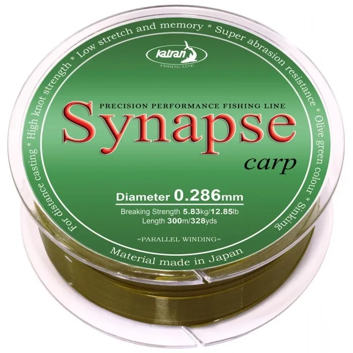 Леска Katran Synapse Carp (300 м) Olive Green, цвет Зеленый, 0.286 мм