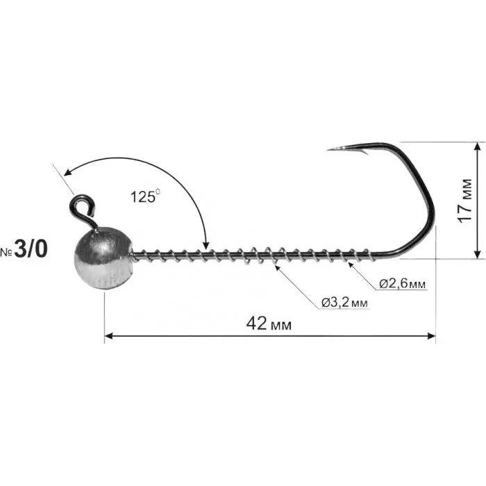 Джиг головка DS Barbarian (крючок 3/0) вес 25 гр, 3 шт