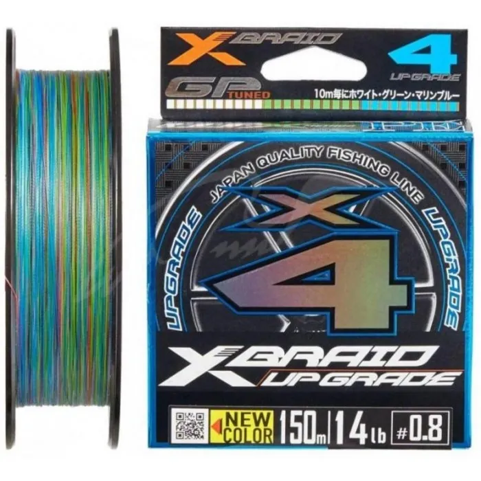 Шнур YGK X-Braid Upgrade X4 (3 colored) 120m #0.5/0.117mm 10lb/4.5kg