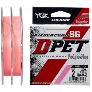 Леска YGK Ambercord SG D-PET Polyester Pink 200 м (0.117 мм) 1.2 кг
