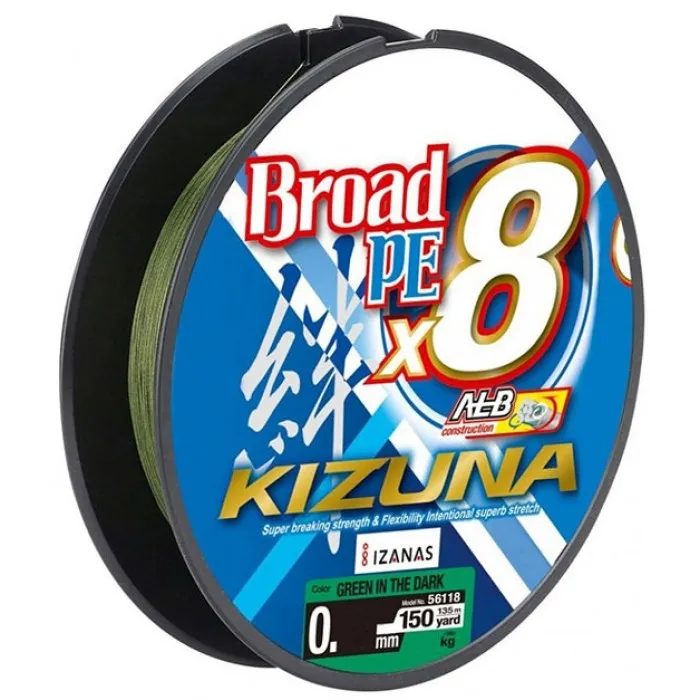 Шнур Owner Kizuna Broad PE x8 (135 м) Green, кол. Зелений, 0.15 мм