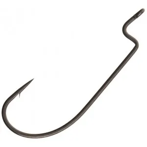 Крючок офсетный Azura Slim Offset Worm Hook (4 шт) цв. Черный, номер 4/0