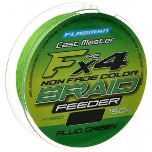 Шнур Flagman Cast Master Feeder Braid x4 (150 м) Fluo Green, цв. Зеленый, 0.18 мм