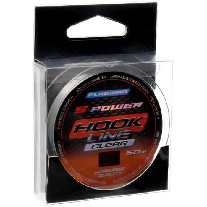 Леска Flagman S-Power Hook Line (50 м) цв. прозрачный, 0.10 мм