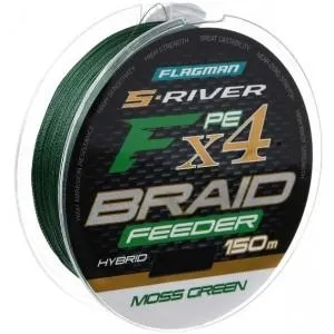 Шнур Flagman S-River PE Braid Hybrid F4 Feeder (150 м) Moss Green колір Зелений, 0.10 мм