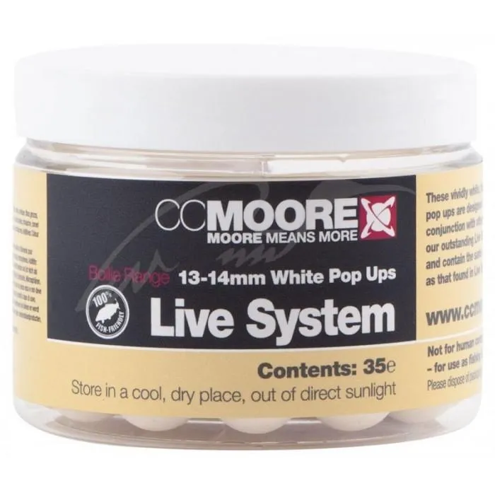 Бойлы CC Moore Live System White Pop Ups 13/14mm 