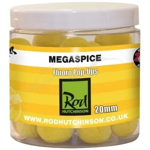 Бойли Rod Hutchinson Fluoro Pop Ups Megaspice with Natural Ultimate Spice Blend 20mm
