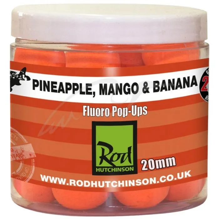 Бойли Rod Hutchinson Fluoro Pop Ups Pineapple,Mango & Banana 20mm