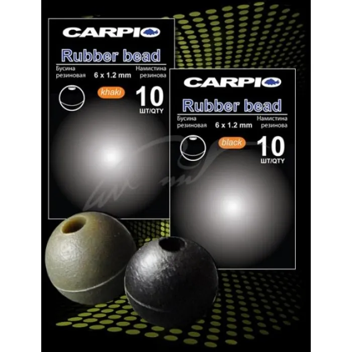 Бусинка Carpio Rubber Bead (10шт / уп / уп.) Ц: black