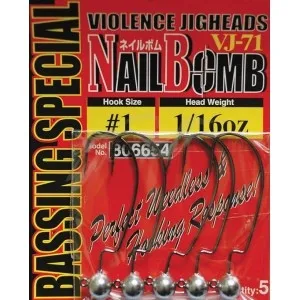 Джиг головка Decoy Nail Bomb VJ-71 #1/0 1.8g (5шт/уп)