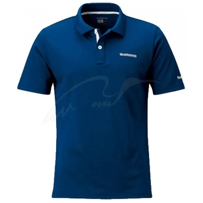 Футболка Shimano Polo Shirt (short sleeve) L ц:navy blue