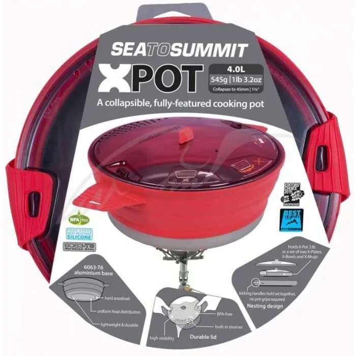 Кастрюля Sea To Summit X-Pot 4L ц:red