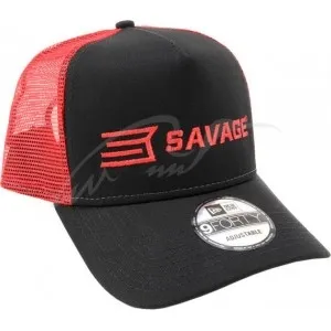Кепка Savage Trucker hat W/RED Savage logo ц:красный/черный