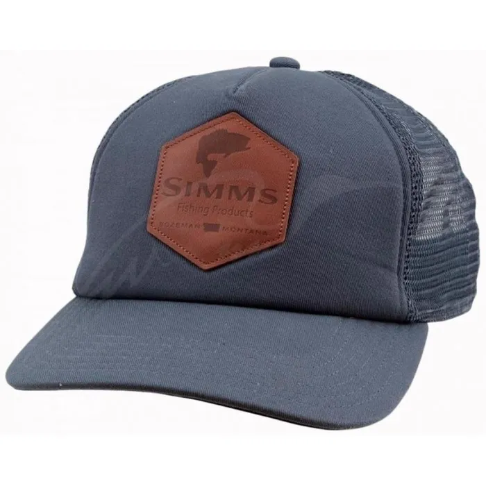 Кепка Simms Leather Patch Trucker One size ц:anvil