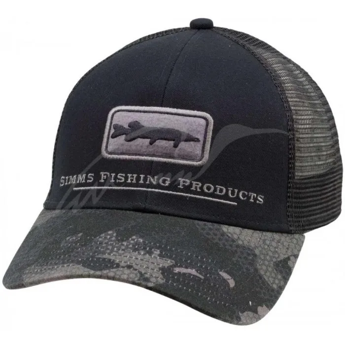 Кепка Simms Trucker Hat Icon Musky One size ц:hex flo camo carbon