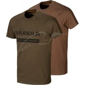 Комплект футболок Harkila Logo. Размер - Цвет - зелёный/коричневый