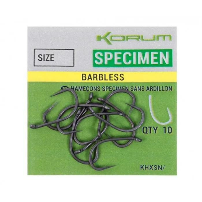 Крючки Korum Specimen Barbless Hooks №6