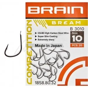 Крючок Brain Bream B3010 (цв. black nickel) 20 шт/уп, номер 04