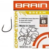 Гачок Brain Bream B3010 (кол. black nickel) 20 шт/уп, номер 08