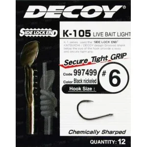 Крючок Decoy K-105 Live Bait Light #7 (12 шт/уп)