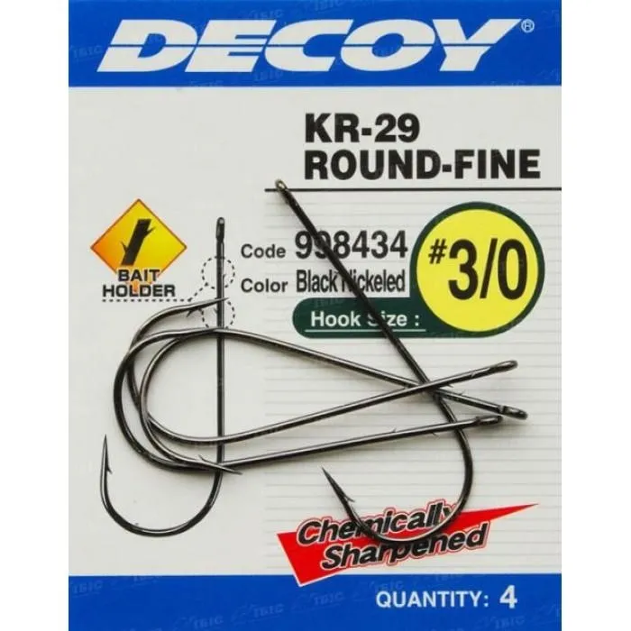 Крючок Decoy KR-29 WORM ROUND-FINE #1 (5 шт/уп)